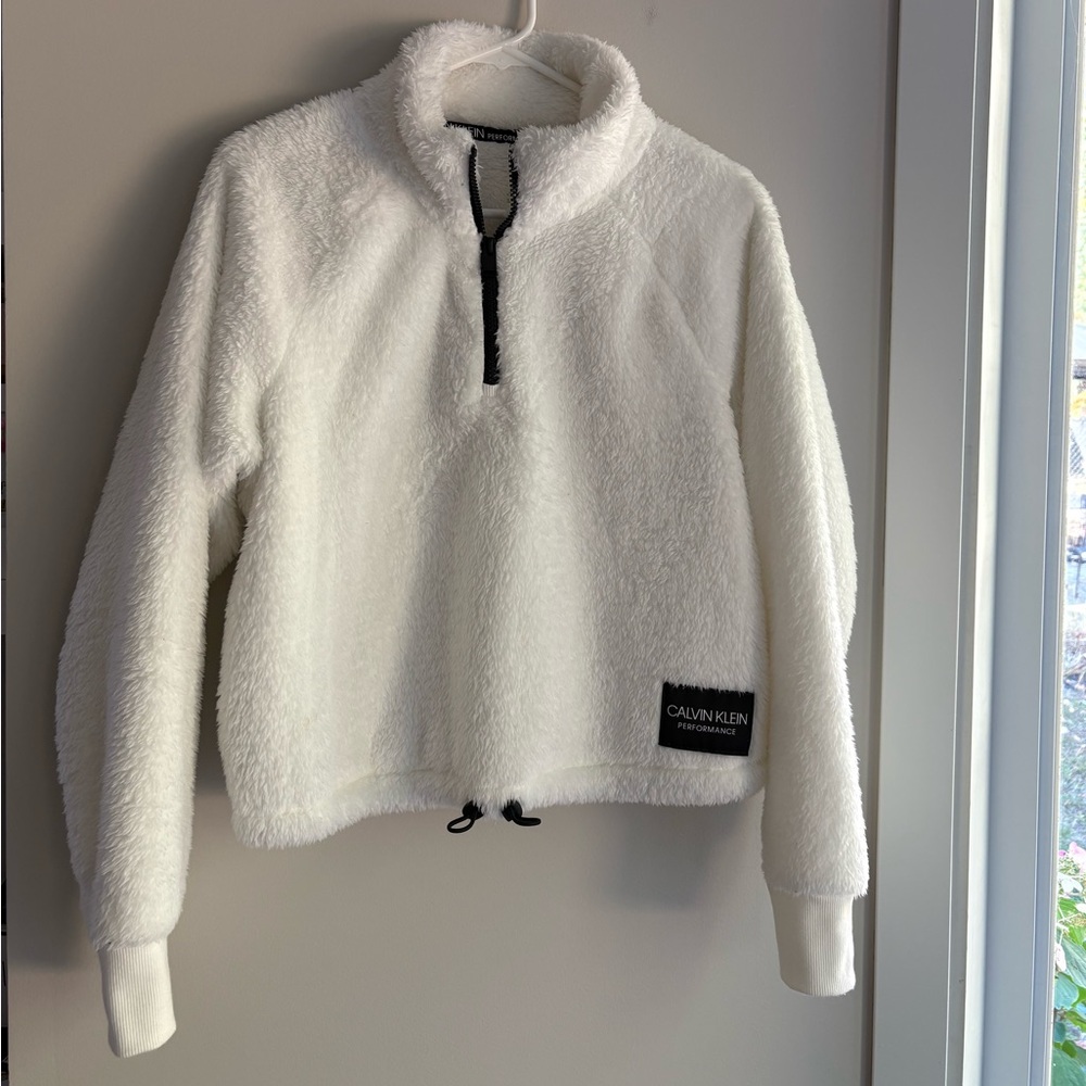 Calvin Klein Performance Ivory Fleece Jacket